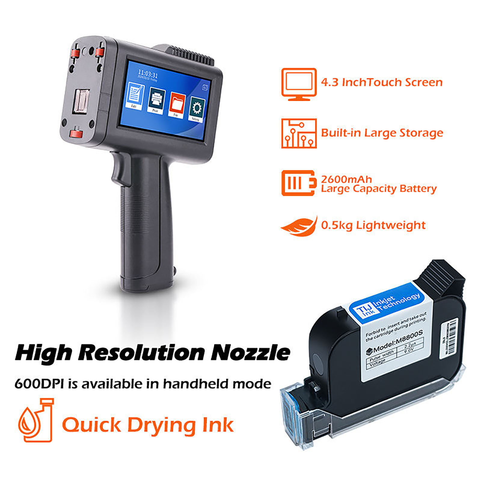 ZM-C13 12.7mm 휴대용 잉크젯 프린터, 소형  - Barcode Printer 리뷰 및 가격